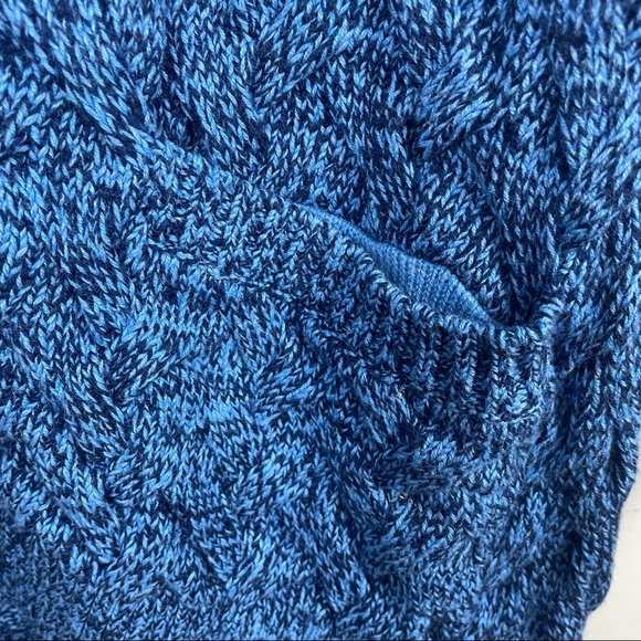 Lands’ End Blue Cotton Knit Button Up Sweater Size Large - Picture 3 of 7
